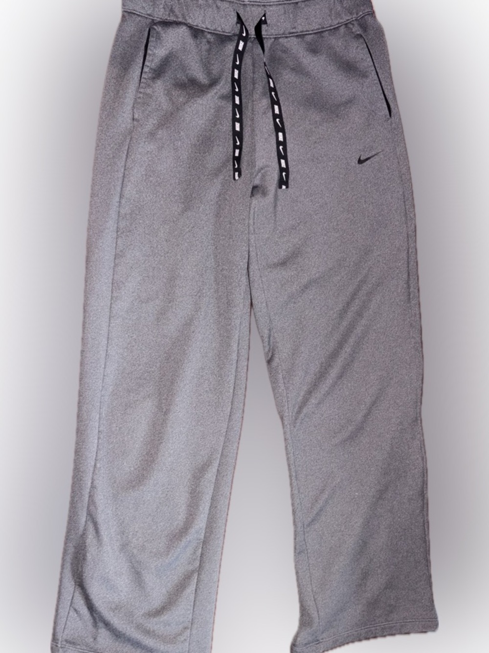 Nike Gray Athletic Fleece Joggers with Black Drawstrings